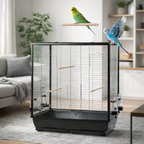 Großer Vogelkäfig Wellensittich Kanarien Großsittich mit Freisitz