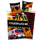 Herding Bettwäsche Feuerwehr Notruf 80 x 80 und 135 x 200 cm