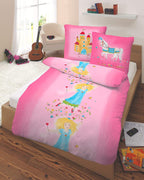 Biber Bettwäsche Prinzessin pink 135 x 200 cm / 80 x 80 cm Flanell