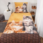 Reversible Cat Bedding Set, 135 x 200cm 