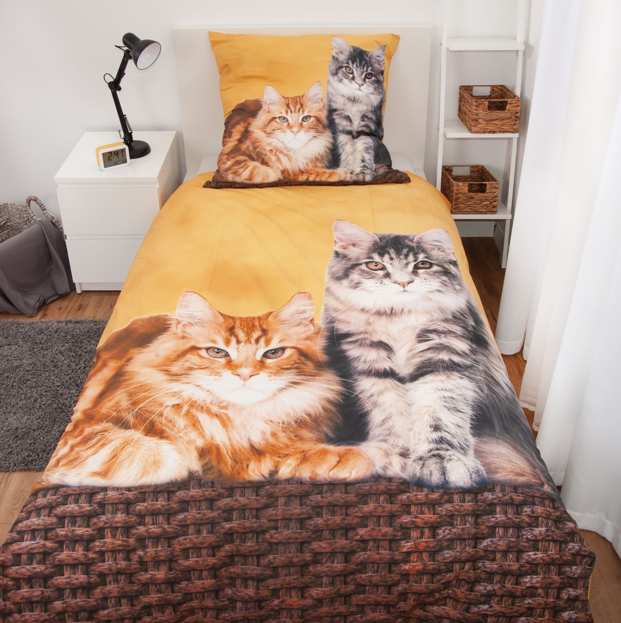 Reversible Cat Bedding Set, 135 x 200cm 