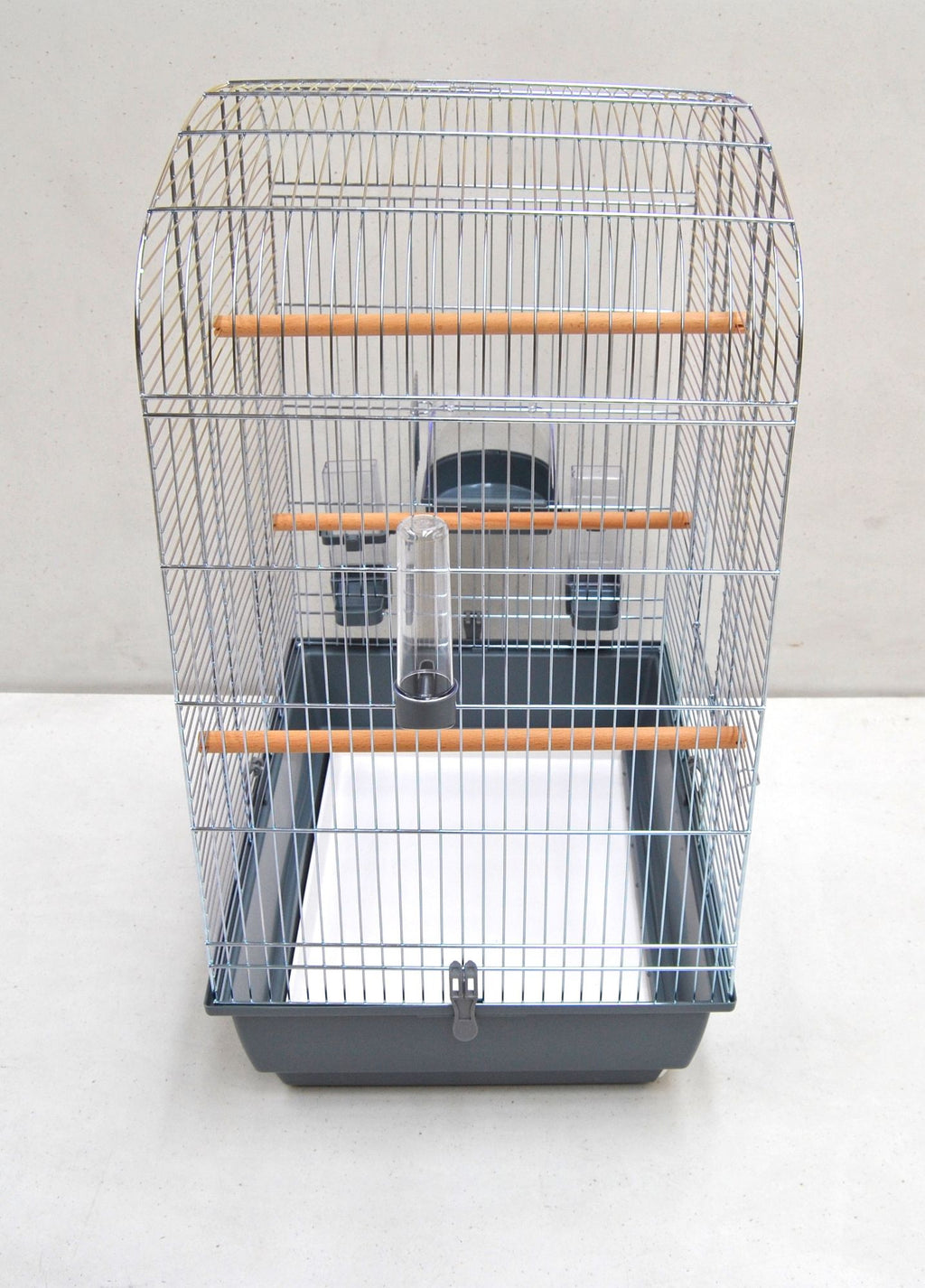 Vogelkäfig Elena Chrom grau Vogelheim mit Zubehör