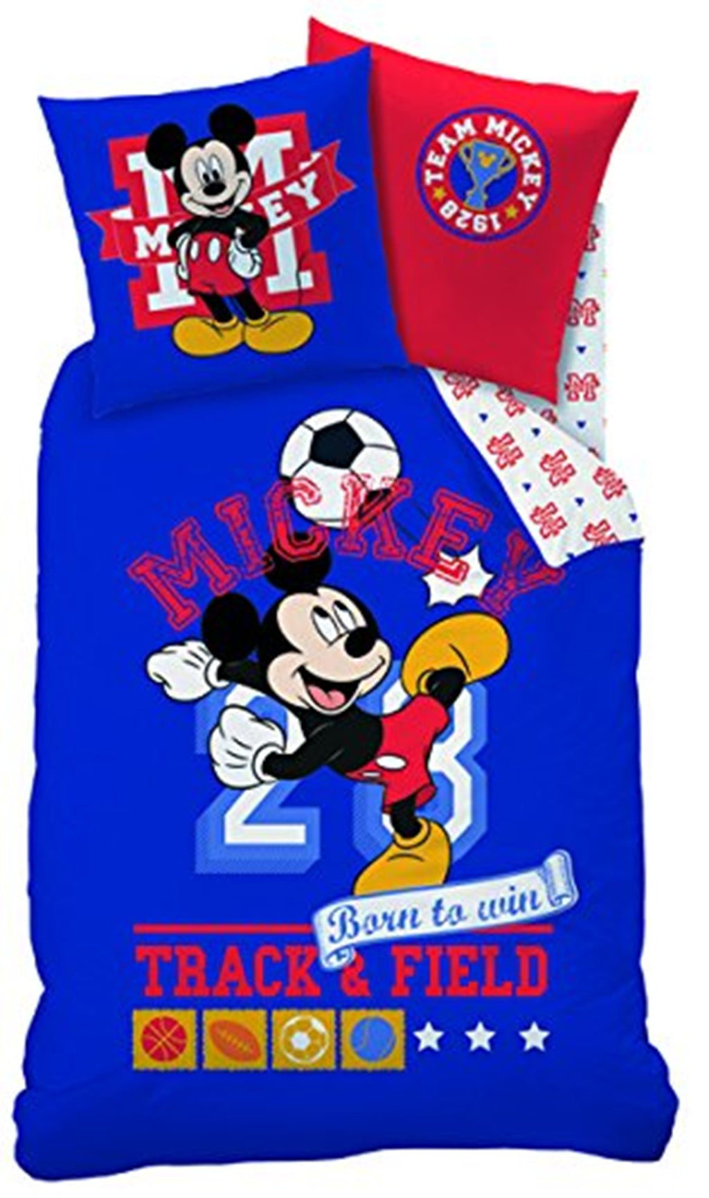 Parure de lit Disney Mickey Sport 80 x 80 cm / 135 x 200 cm 100% coton
