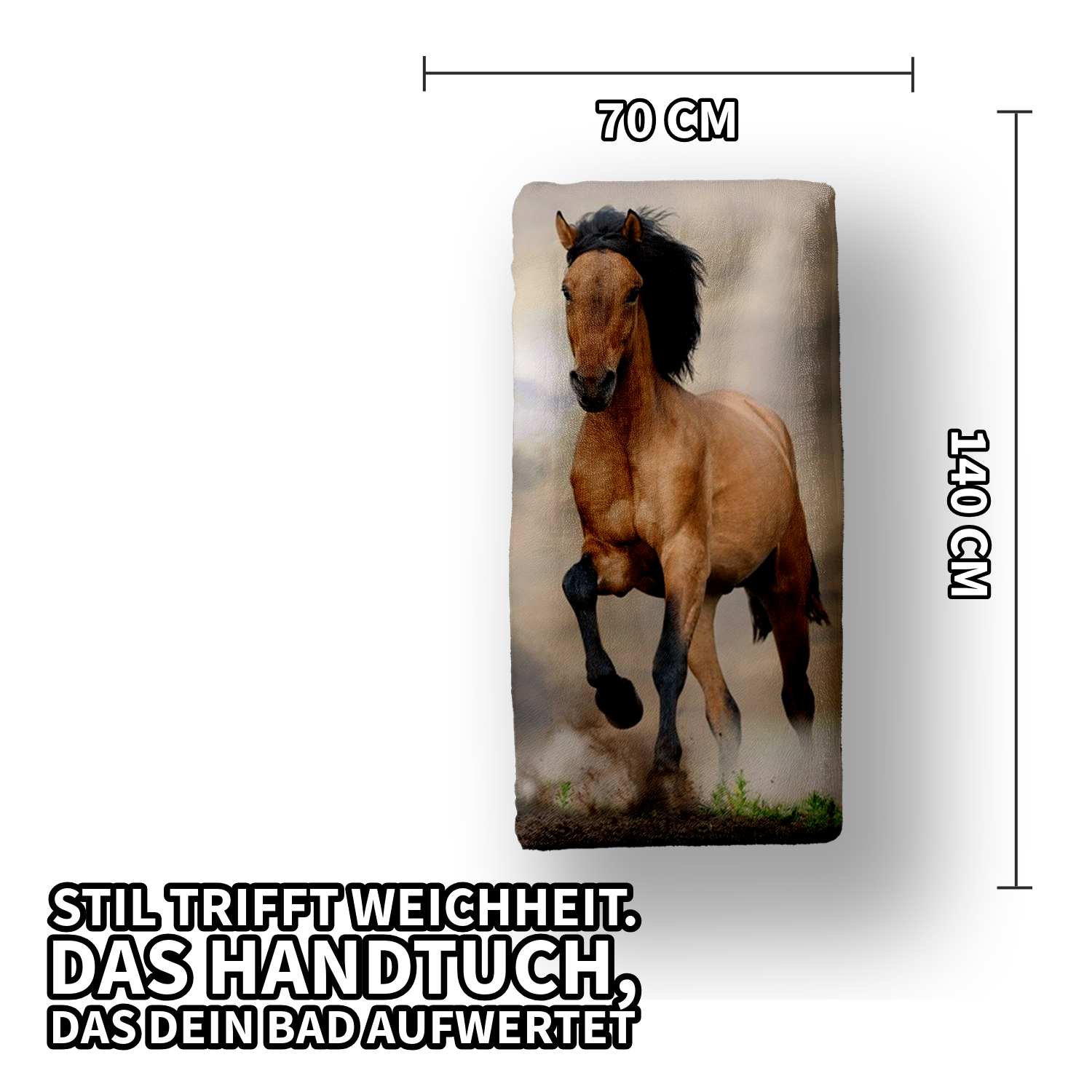 Duschtuch Badetuch Handtuch Strandtuch Pferd 70 x 140cm