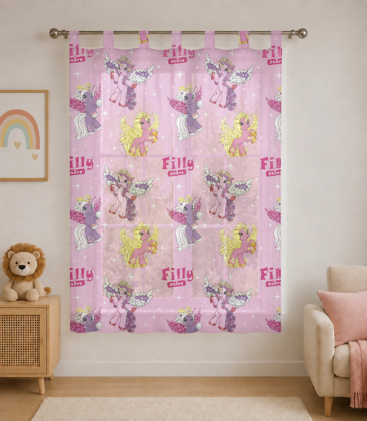 Ambiente Aufnahme von dem Schlaufenschal Vorhang Fertiggardine Filly 140 x 160 cm