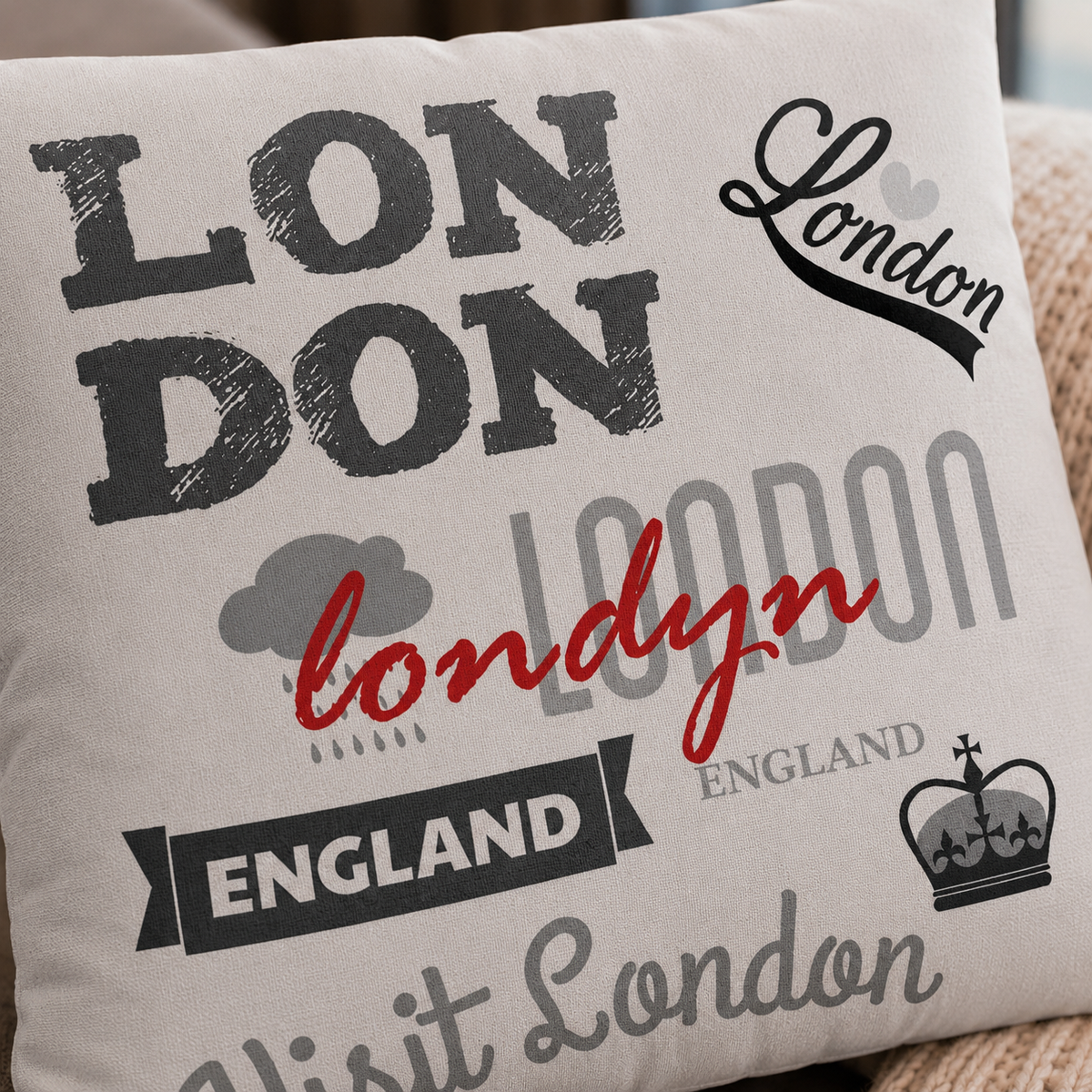 Kissen Kuschelkissen Dekokissen London Taxi Bus Big Ben 40 x 40 cm