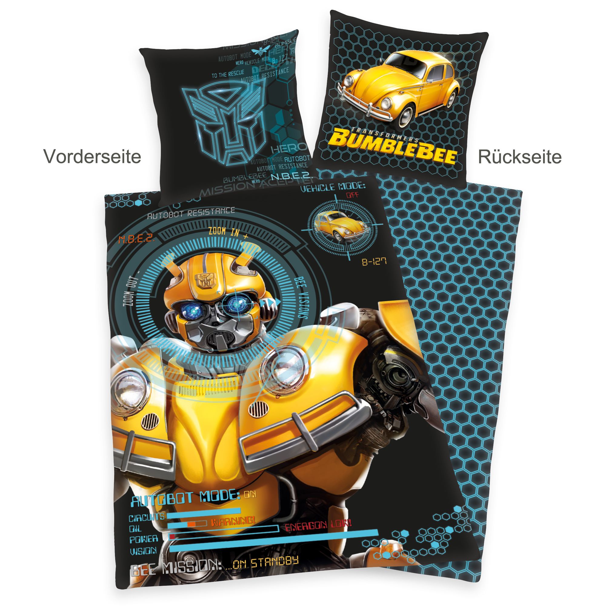 Herding Transformers Bumblebee Bedding Set, 135 x 200cm, Cotton 
