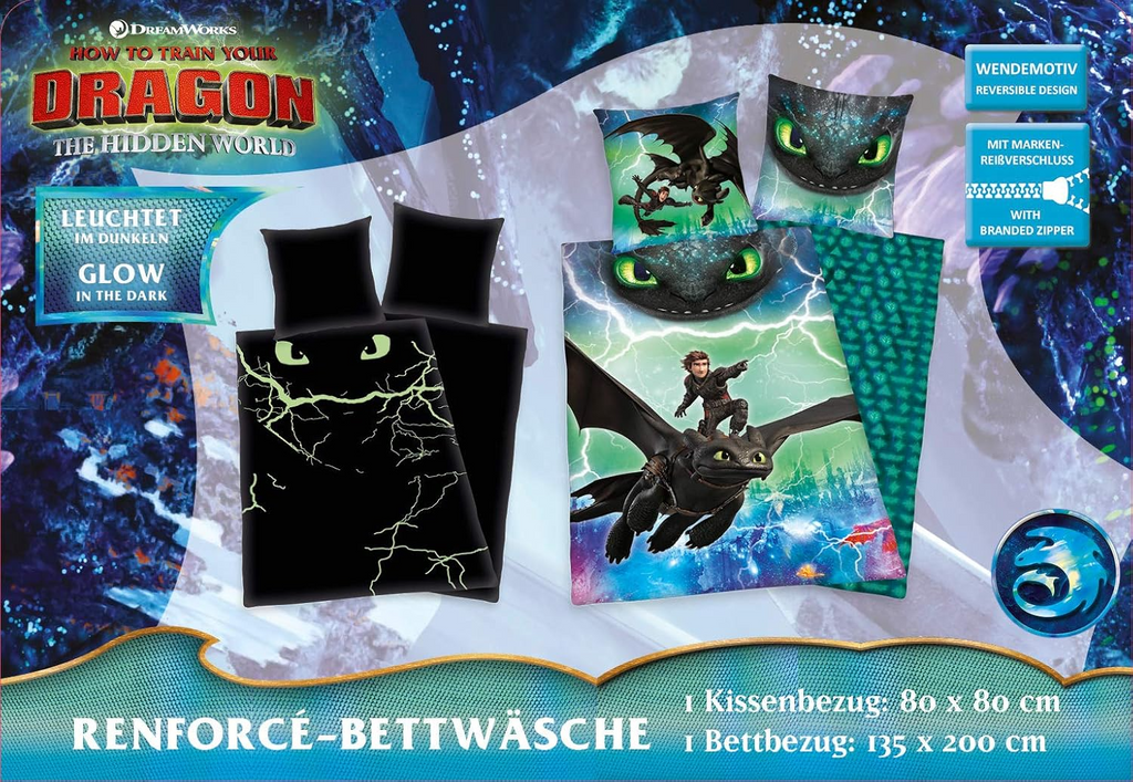 Herding Bettwäsche Set Dragons 100% Baumwolle 135 x 200  cm