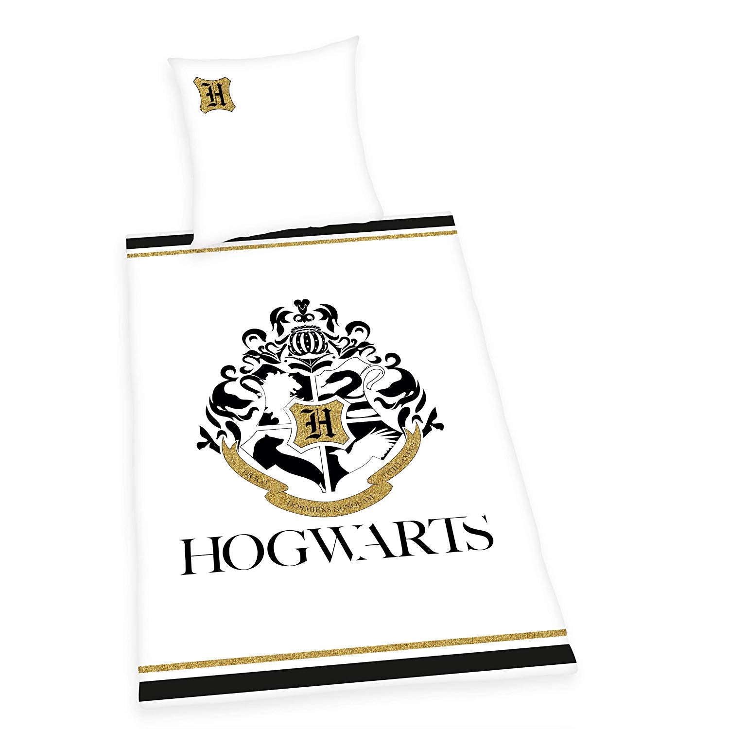 Bettwäsche Harry Potter  Hogwarts 80x80cm  135x200cm Renforce weiß