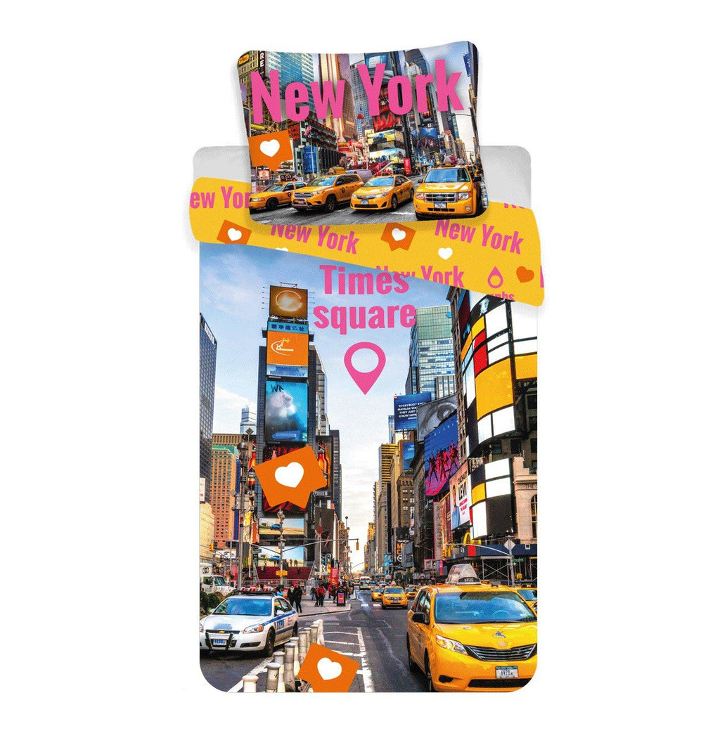 Bettwäsche Times Square 140x200cm + 70x90cm 100% Baumwolle