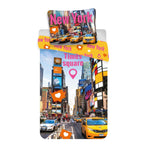 Bettwäsche Times Square 140x200cm + 70x90cm 100% Baumwolle