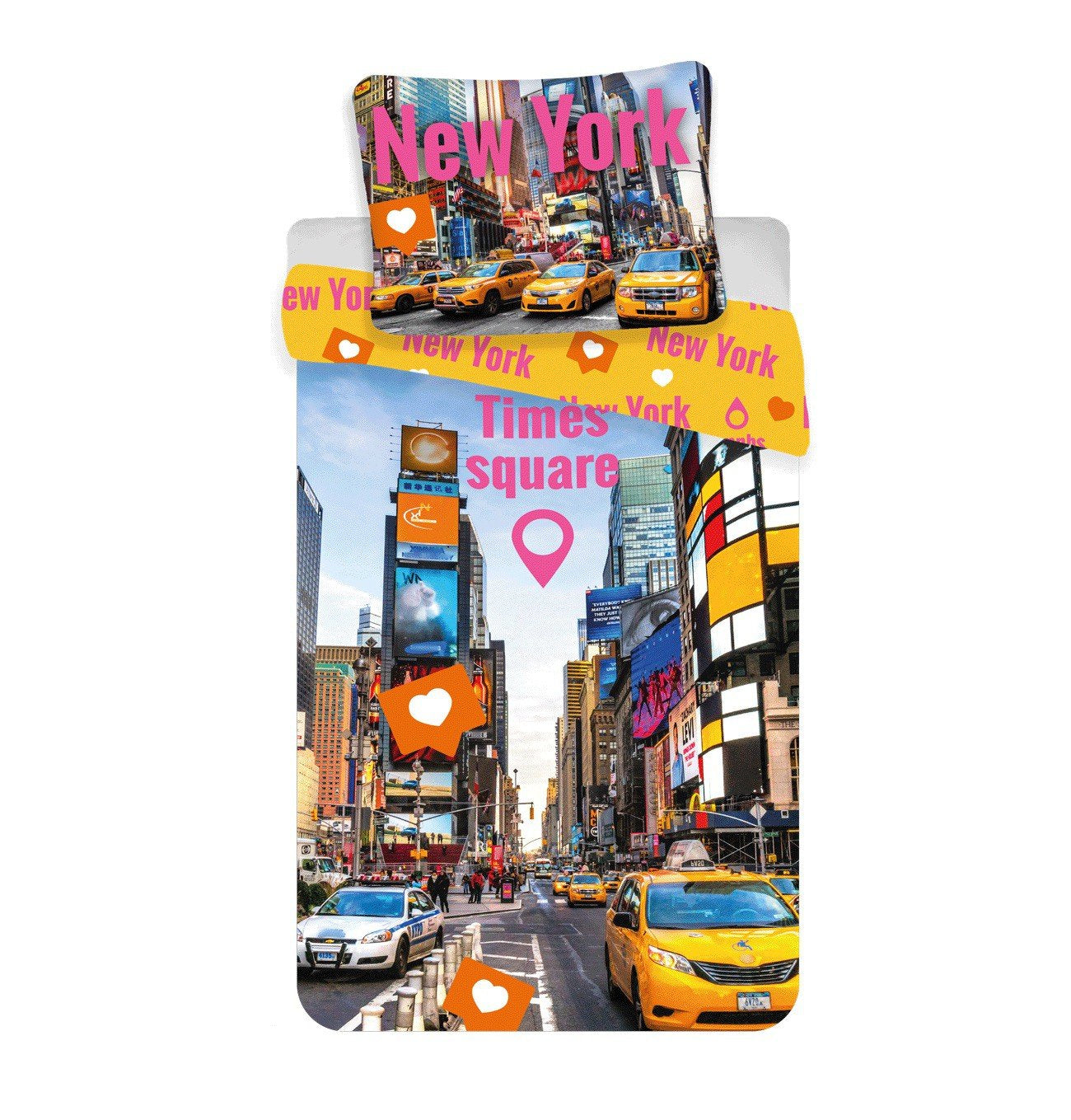 Bettwäsche Times Square 140x200cm 70x90cm 100% Baumwolle