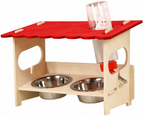 Freigestellte Produktansicht der Futterstation SNACKBAR LARGE mit Nagertränke & Näpfen 31x18,5x22cm Neu