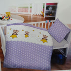 Baby Bettwäsche Bär und Sterne 100 x 135 cm 100% Baumwolle