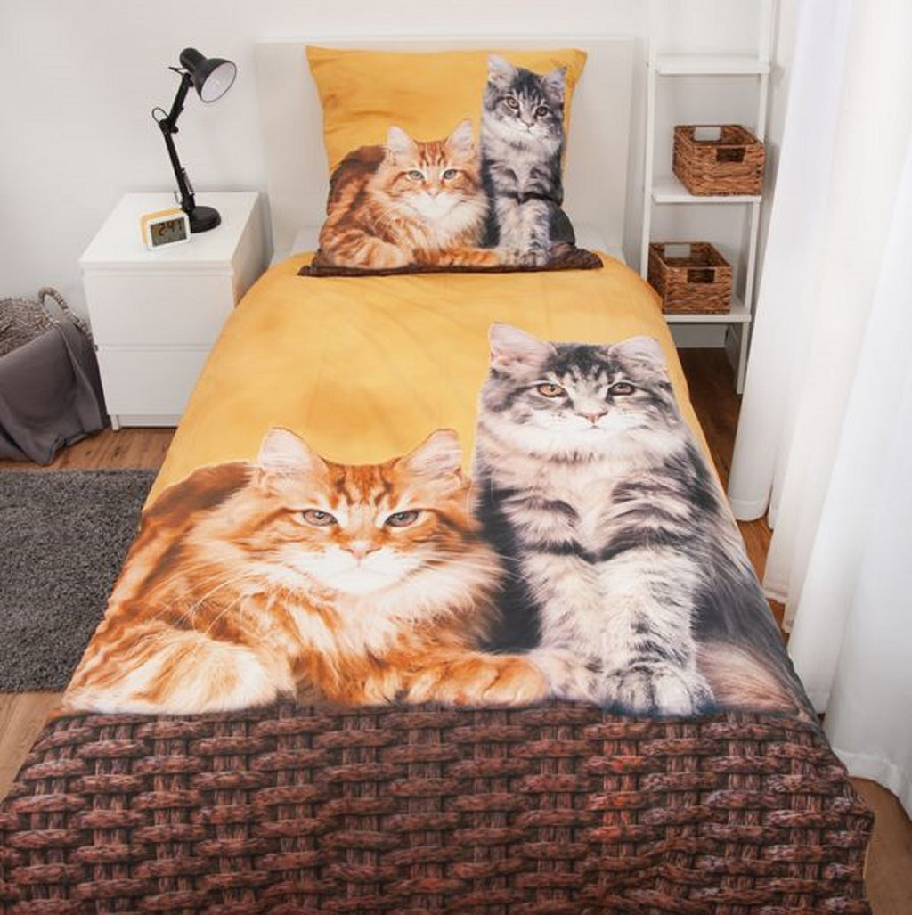 Herding Wende Bettwäsche Set Katzen Bettwäsche 135 x 200cm