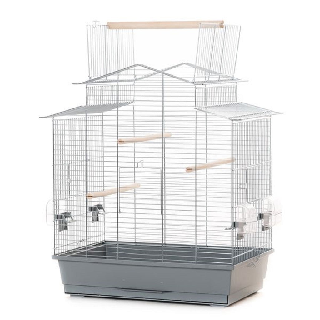 XXL Birdcage for Budgies and Canaries with Outdoor Perch 58.5 x 38 x 65cm 