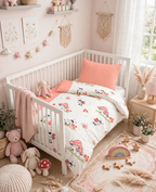 Baby bedding with beetles and mushrooms, 40 x 60 cm + 100 x 135 cm 