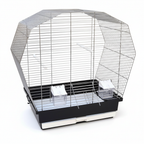 Freigestellte Produktansicht von Vogelkäfig Vogelheim Chrom/Schwarz für Sittiche 57,5x33,5x55 cm