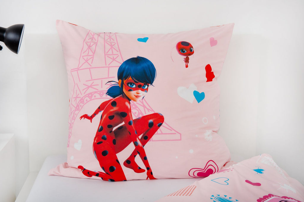 Mädchen Flanell Bettwäsche Miraculous Ladybug Love Paris  rosa Biber