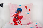 Mädchen Flanell Bettwäsche Miraculous Ladybug Love Paris  rosa Biber