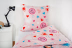 Mädchen Flanell Bettwäsche Miraculous Ladybug Love Paris  rosa Biber