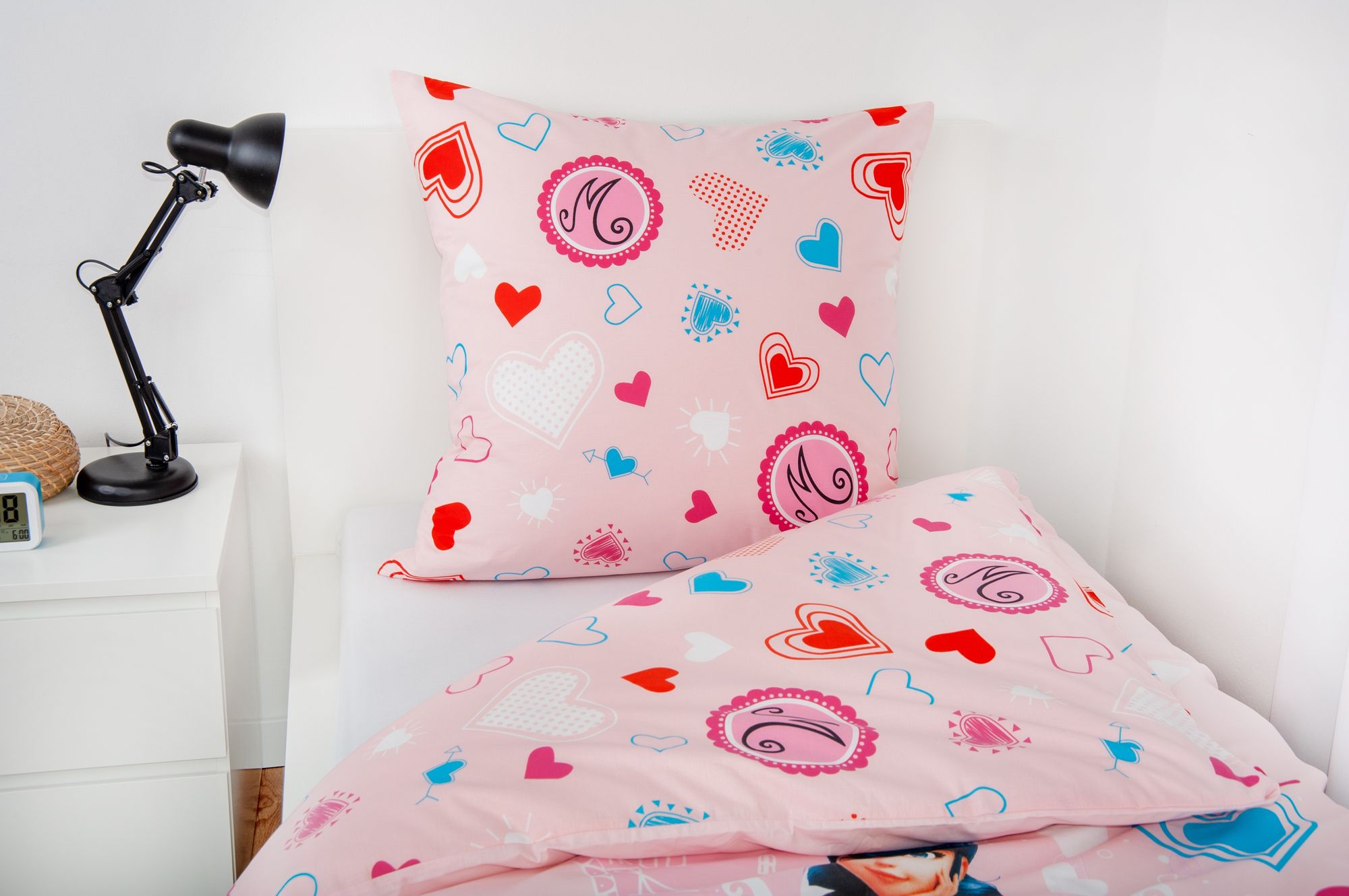 Mädchen Flanell Bettwäsche Miraculous Ladybug Love Paris  rosa Biber