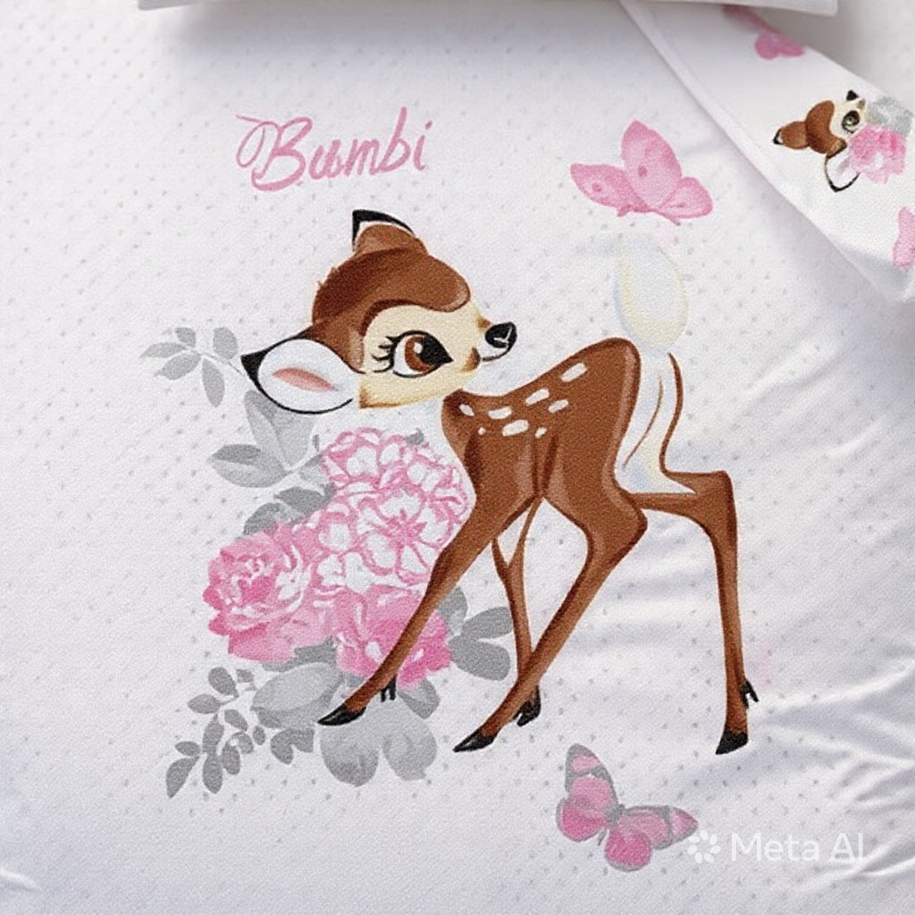 Baby Flanell Wende Bettwäsche Disney Bambi 100 x 135 cm Biber