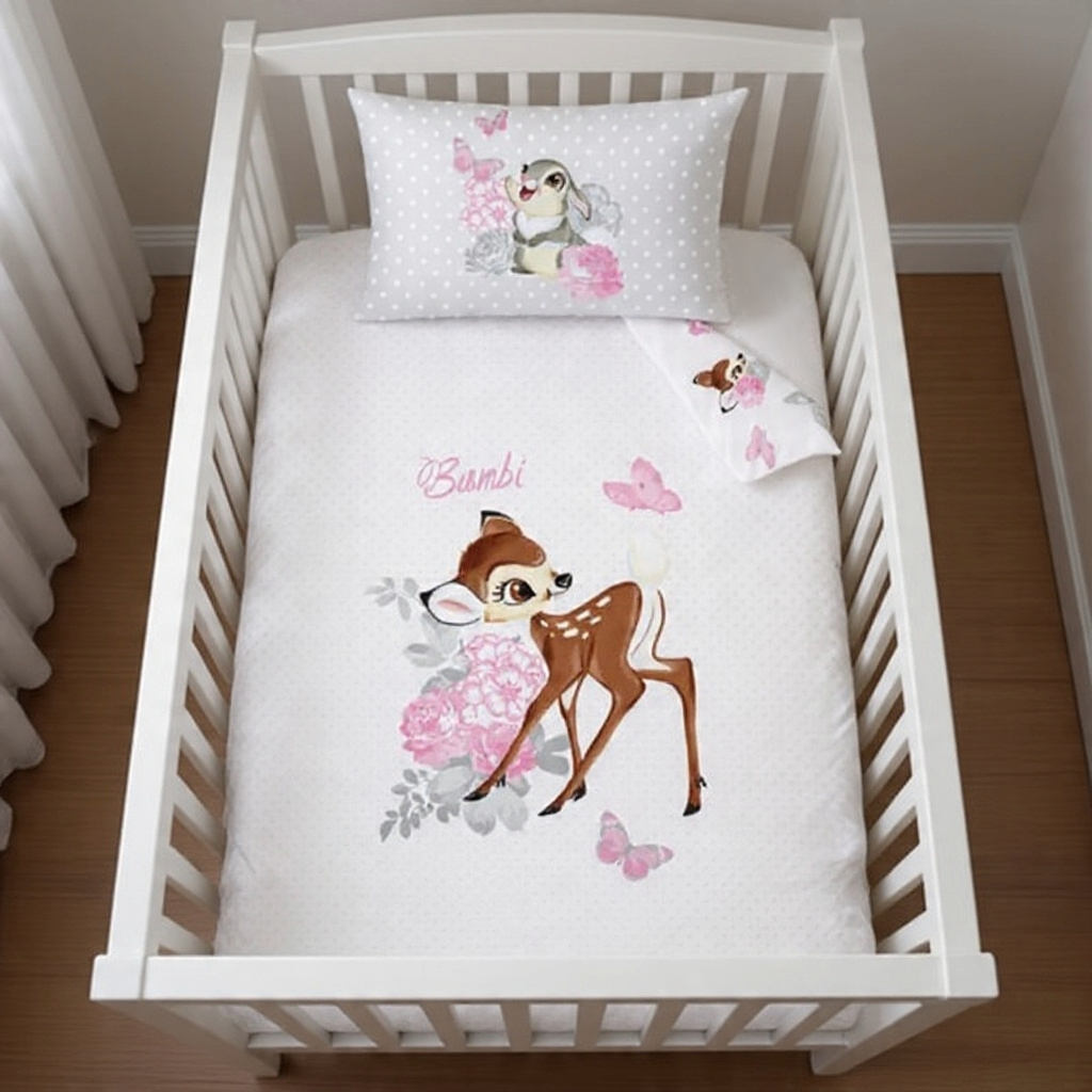 Baby Flanell Wende Bettwäsche Disney Bambi 100 x 135 cm Biber