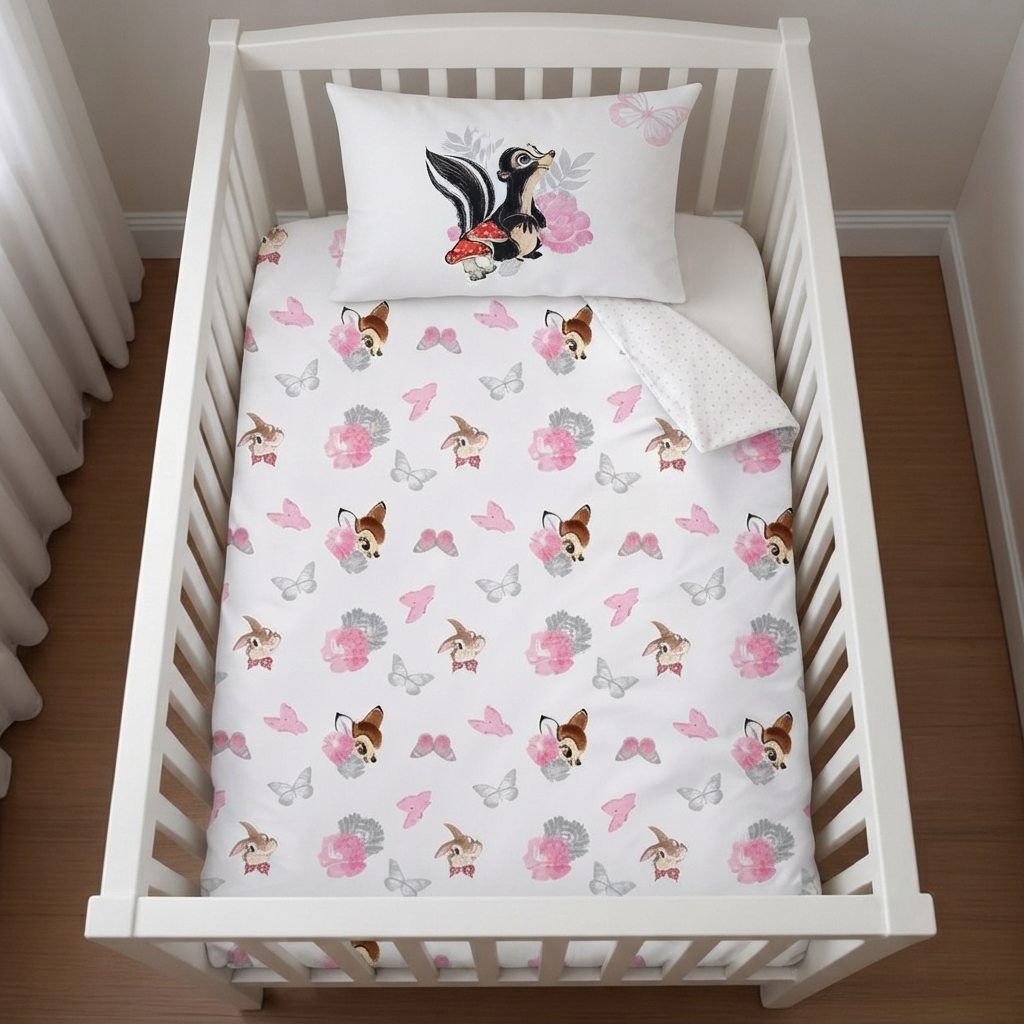 Baby Flanell Wende Bettwäsche Disney Bambi 100 x 135 cm Biber