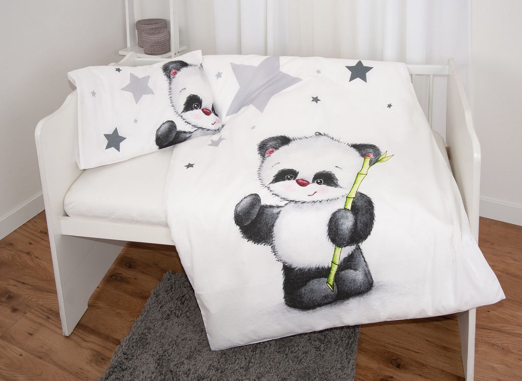 Baby Bettwäsche Panda Bär mit Sternen 100x135cm 40x60cm