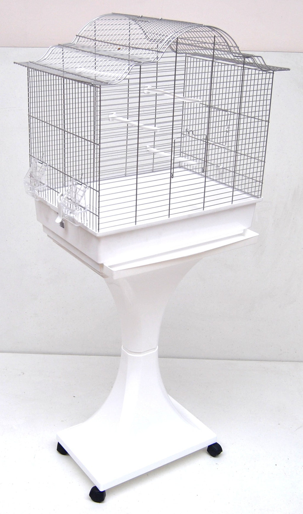 Mega Birdcage for Budgies and Canaries with Stand, White 
