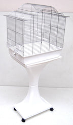 Mega Birdcage for Budgies and Canaries with Stand, White 