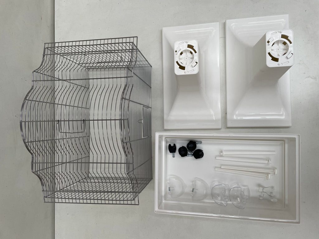 Mega Birdcage for Budgies and Canaries with Stand, White 