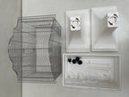 Mega Birdcage for Budgies and Canaries with Stand, White 