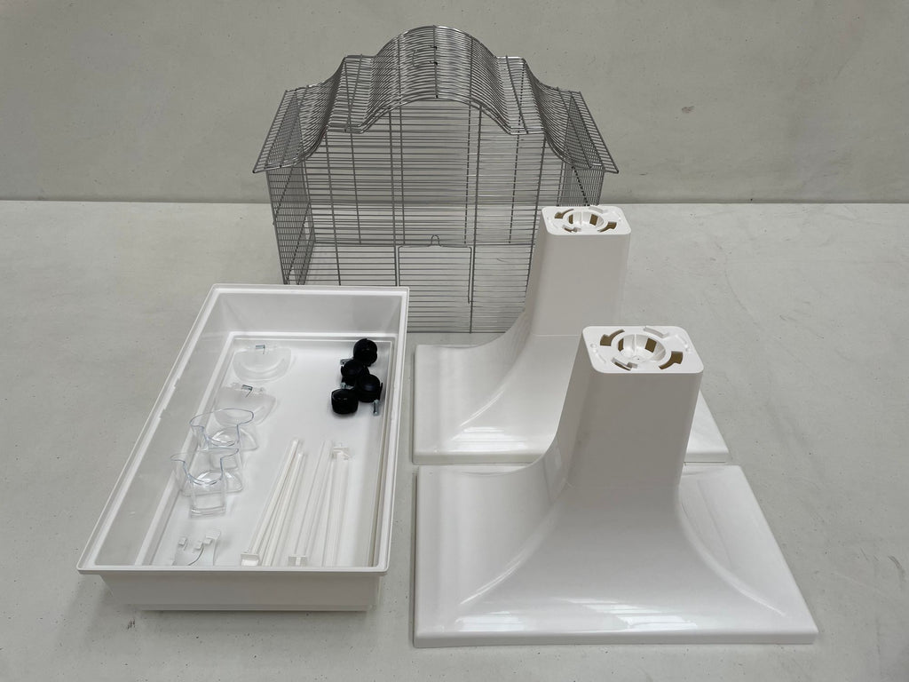 Mega Birdcage for Budgies and Canaries with Stand, White 