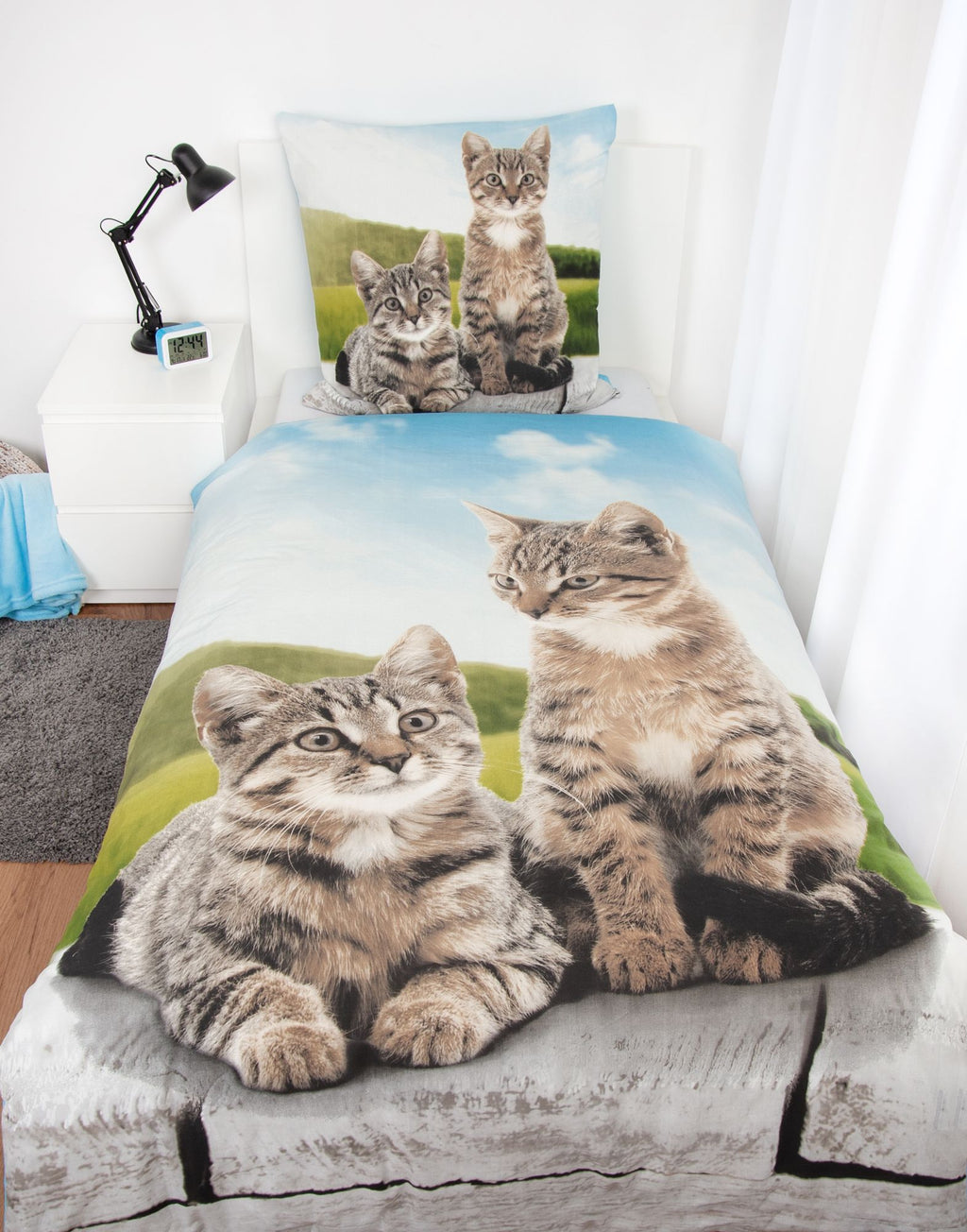 Herding Wende Bettwäsche Set Katzen Bettwäsche 2 tlg.135 x 200cm