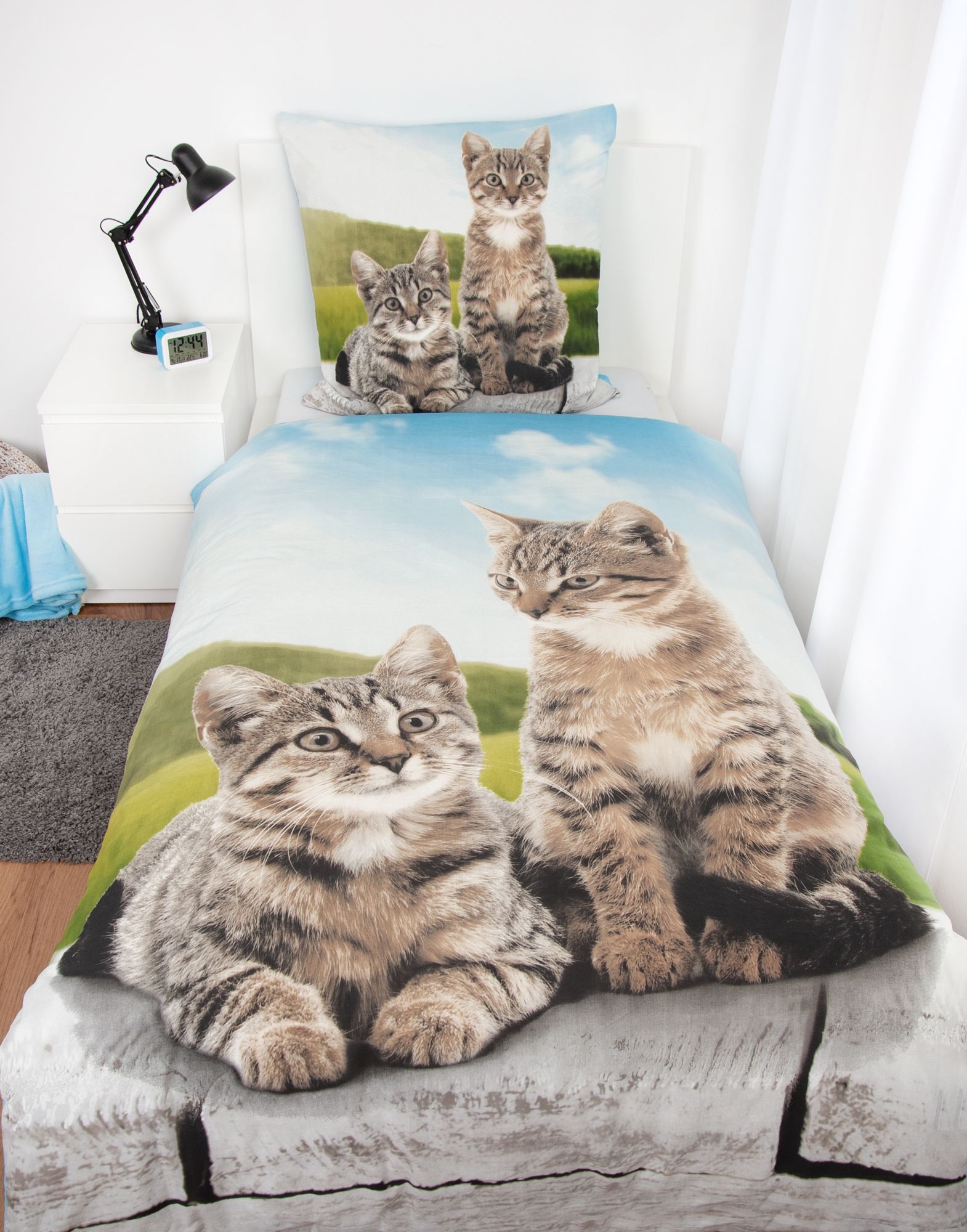Herding Wende Bettwäsche Set Katzen Bettwäsche 2 tlg.135 x 200cm