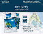 Vorderseite von der Verpackung des Herding Bettwäsche Set Skifahrer 2 tlg. 135 x 200 cm 100% Baumwolle