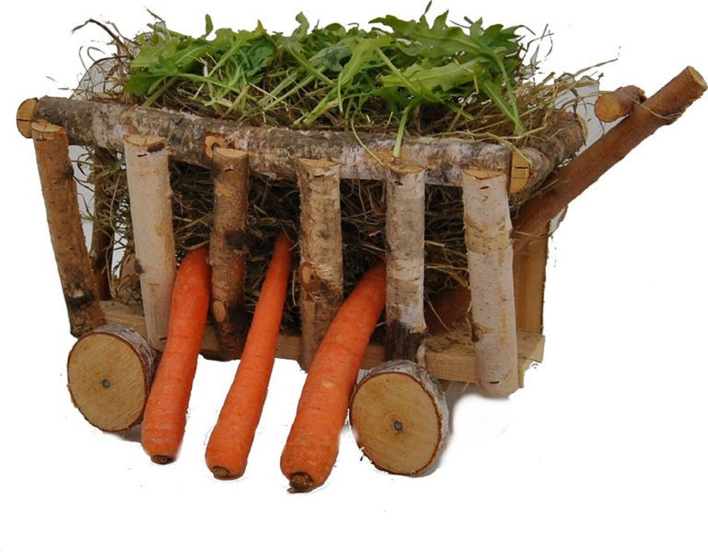 XXL natural birch wood feeding and hay rack for guinea pigs and rabbits 