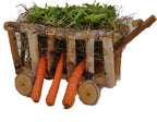 XXL natural birch wood feeding and hay rack for guinea pigs and rabbits 