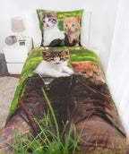 Cat in a Shoe Bedding Set, 2-Piece, Kitten Size, 135x200 cm (80x80 cm)