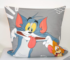 Nahaufnahme des Kopfkissens vom Herding Bettwäsche Set Tom and Jerry 2 tlg 135 x 200 cm 100% Baumwolle