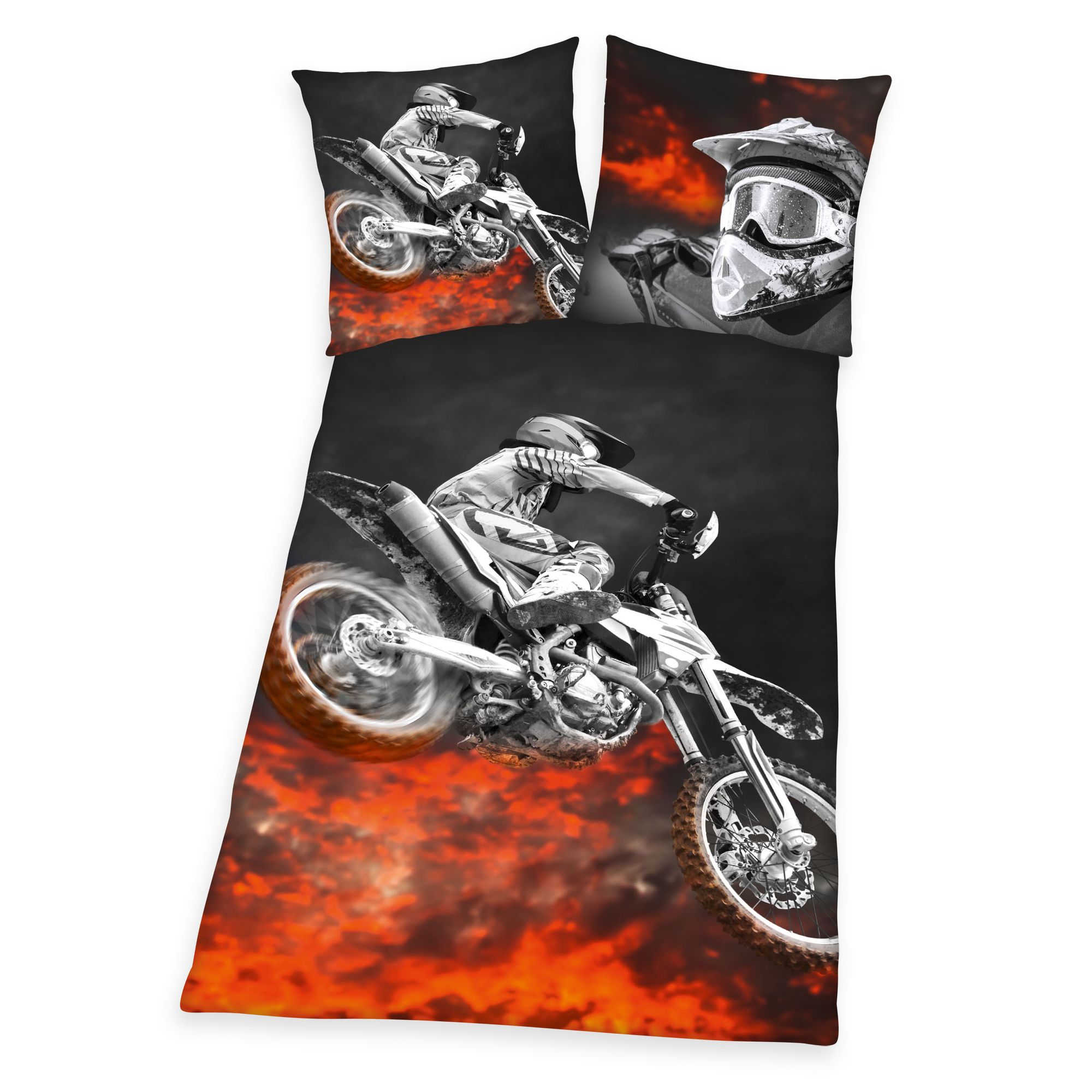 Herding Bettwäsche Motocross 2-tlg 135 x 200 cm / 80 x 80 cm