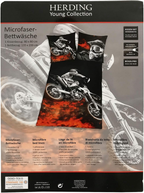Rückseite von der Verpackung vom Herding Bettwäsche Set Motocross 2-tlg 135 x 200 cm / 80 x 80 cm