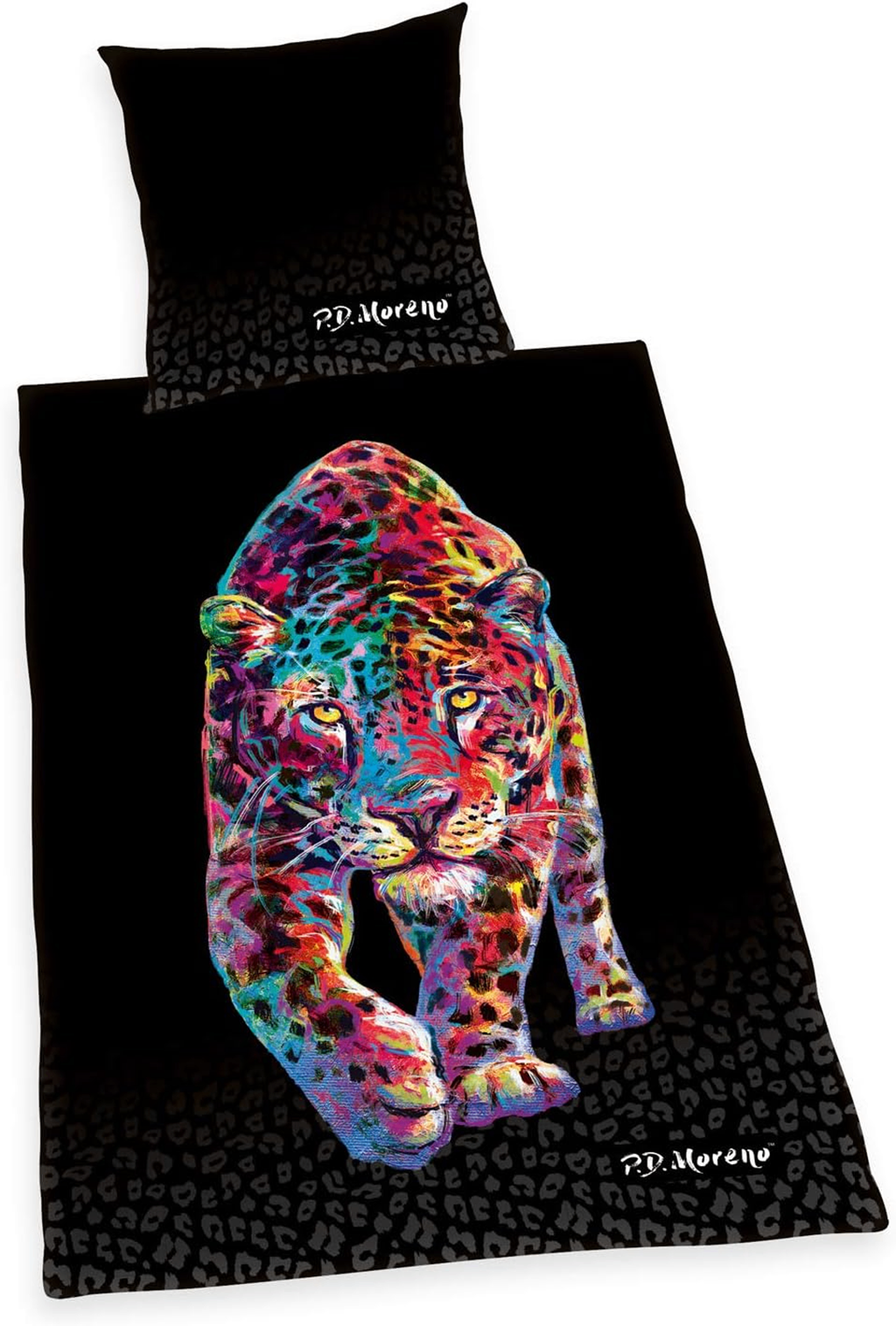 Freigestellte Produktansicht vom P.D. Moreno Bettwäsche-Set Jaguar Satin 135 x 200 cm 100% Baumwolle