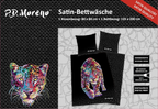Vorderseite von der Verpackung vom P.D. Moreno Bettwäsche-Set Jaguar Satin 135 x 200 cm 100% Baumwolle