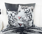 Bettwäsche Set weißer Tiger 135 x 200 cm 80 x 80 cm 100% Baumwolle