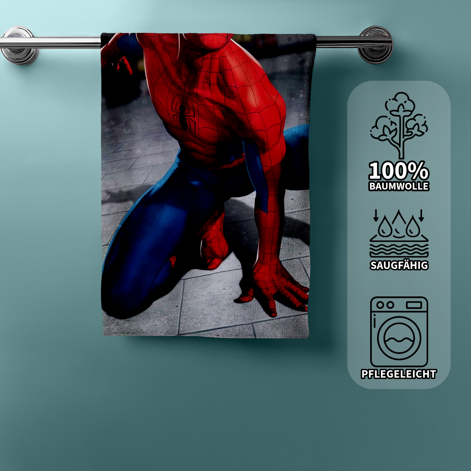 Spiderman Duschtuch Badetuch Strandtuch Velourstuch 70 x 140cm
