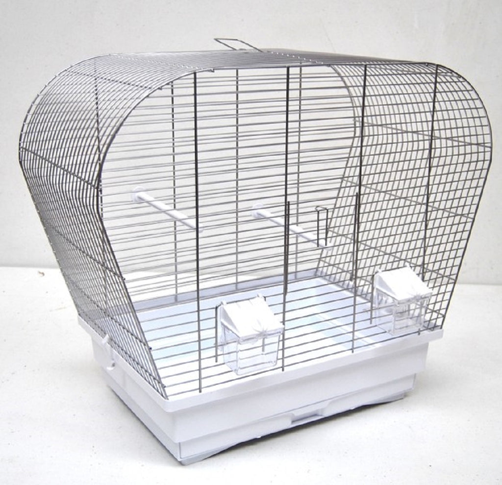 Birdcage/bird home for parakeets, chrome white, 60 cm