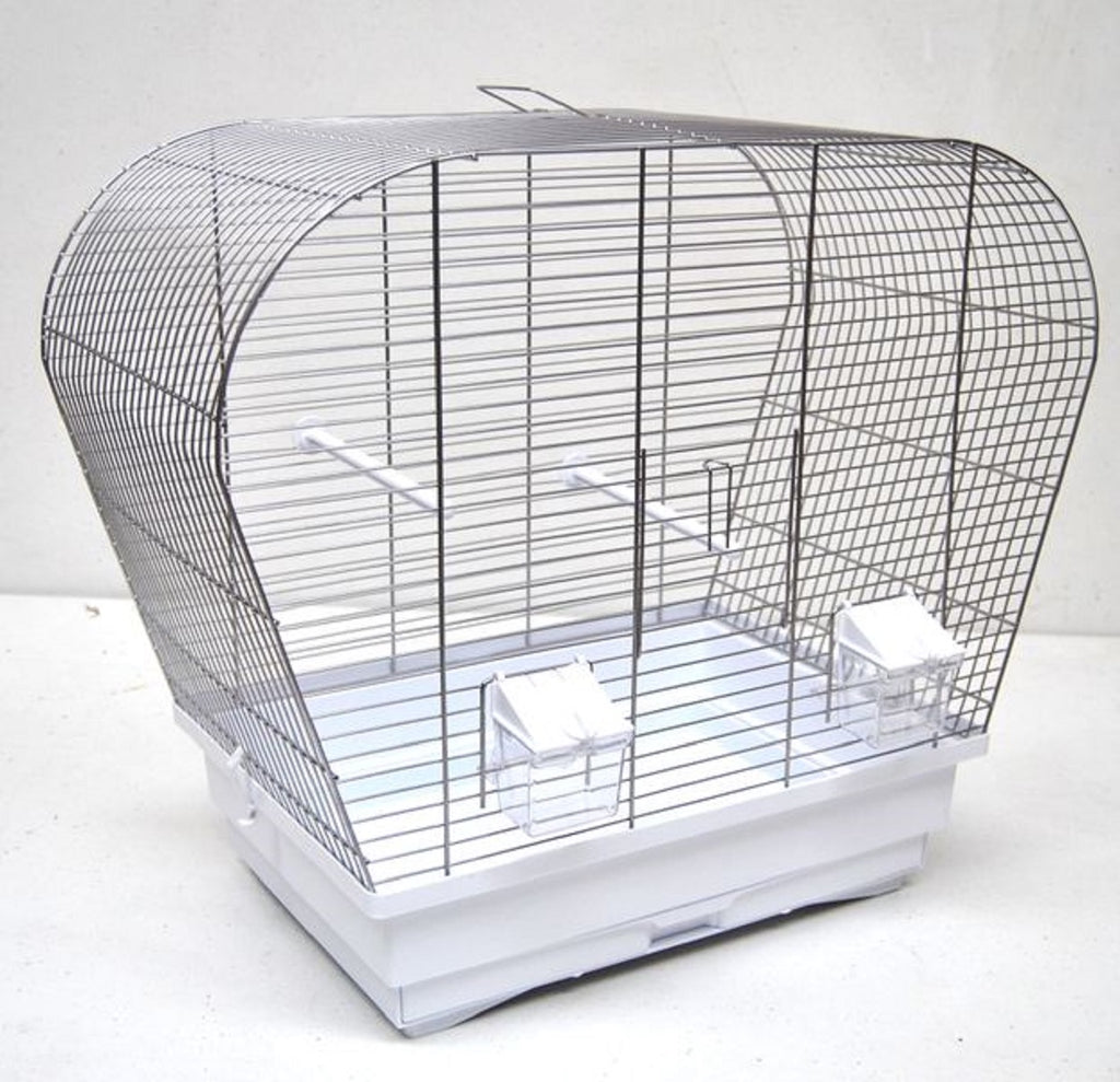 Birdcage/bird home for parakeets, chrome white, 60 cm